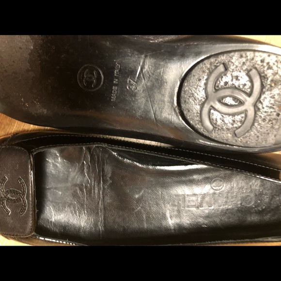 Authentic Chanel CC logo ballerina flats Sz 37 - Picture 5 of 8
